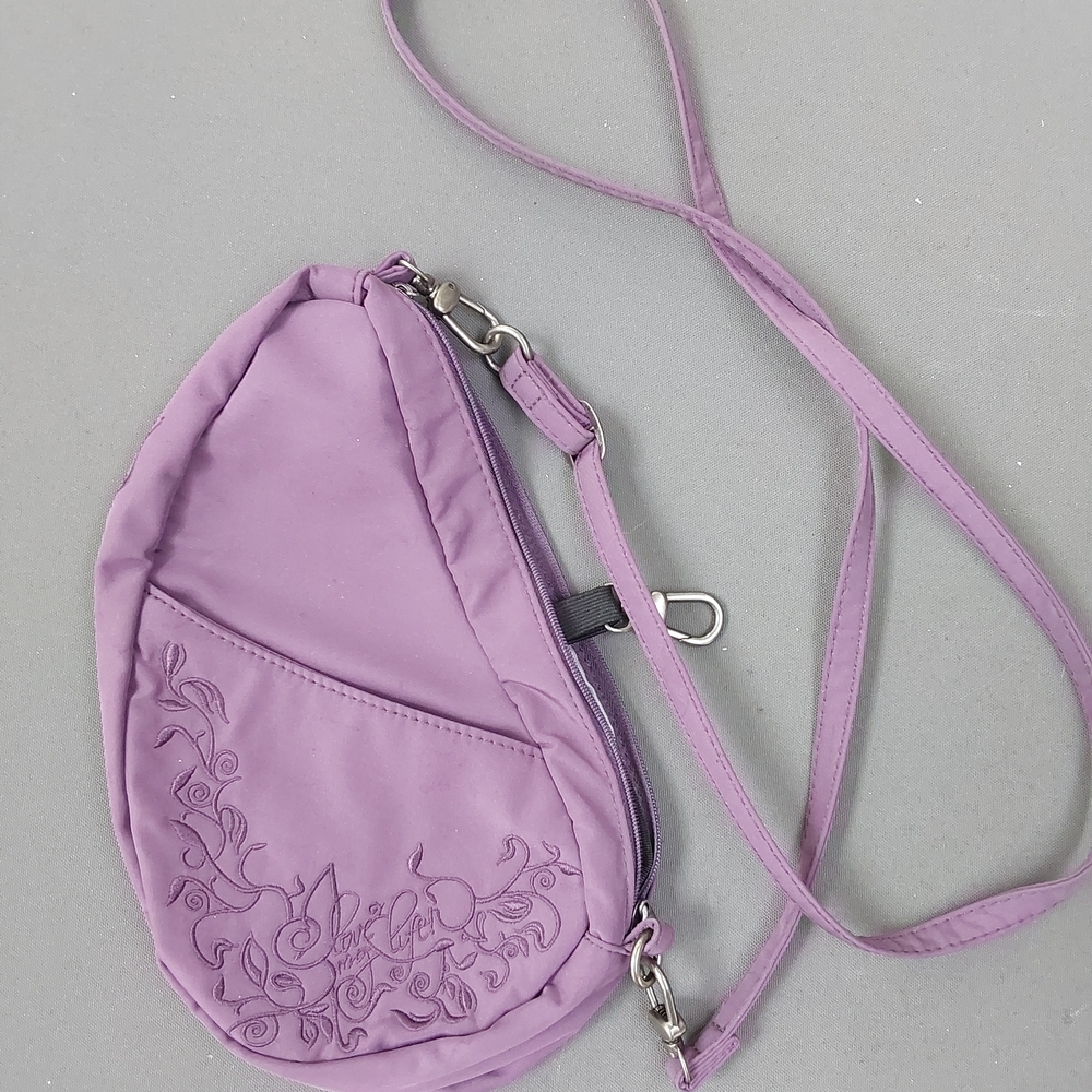 Ameribag Plum/purple Crossbody Bag with Floral Design